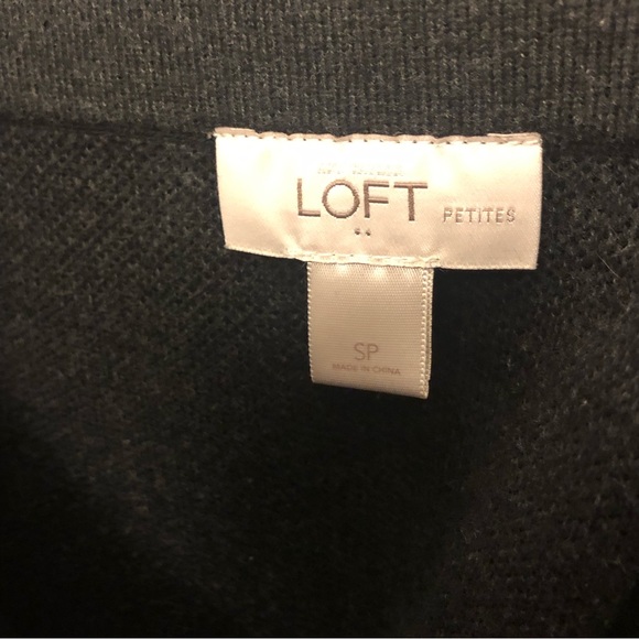 Loft Windowpane Knit Skirt Black Charcoal Size Small Petite EUC - Picture 2 of 3